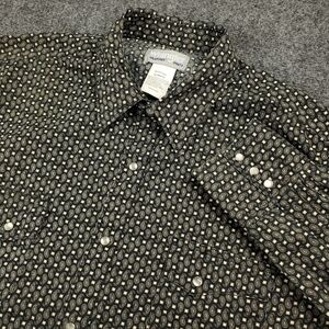 Wrangler Wrancher Western Shirt Mens XL Pearl Snap Black Paisley Print Rodeo